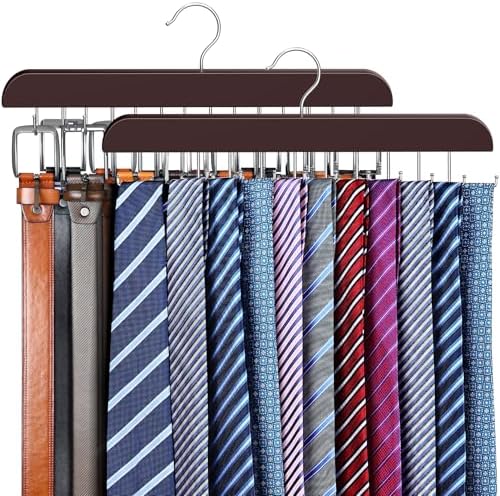 2 in 1 Tie and Belt Organizer, Premium Tie Hanger for Closet Accessories by RESOVO
