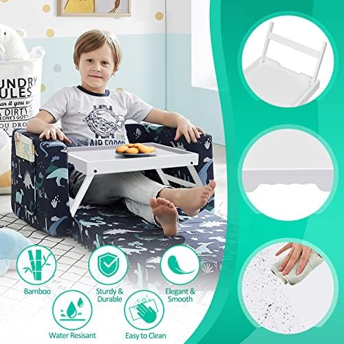 Artmeer FSC 100% Bamboo Bed Tray with Folding Legs, Medium, White - Image 3