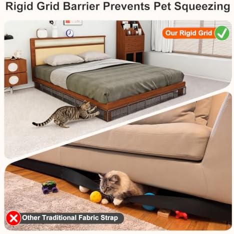 12 Pcs Under Bed Blocker for Pets, Floor-Safe Under Couch Blocker - Image 5