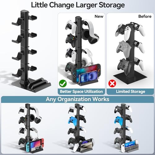 Kytok Gaming Headset & Controller Holder Stand for Gamer Gift, Game Headphone Desk Organizer Storage with Cable Hook for Xbox/ PS5/ PS4/ Controller, for playstation 4 Mounts, Brackets & Stands - Image 5