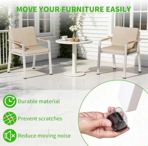 24PCS Rectangle Chair Leg Sliders for Carpet & Hardwood Floors, Clear - Image 5