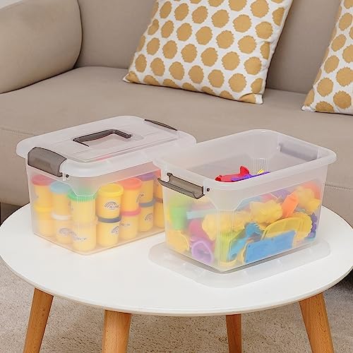 Citylife 6 Packs 8.5 QT Storage Bins with Lids Clear Plastic Bins with Grey Handle Stackable Storage Containers for Organizing - Image 4