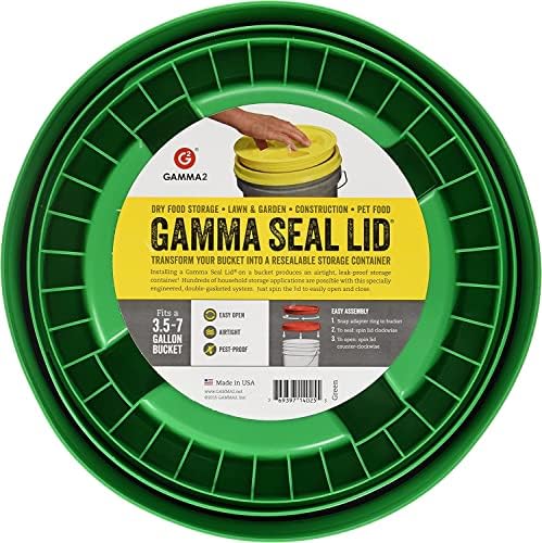 GAMMA2 Gamma Seal Lid - Pet Food Storage Container Lids - Fits 3.5, 5, 6, & 7 Gallon Buckets, Green, Made in USA (Pack of 12) - Image 2
