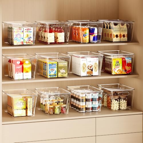 8 Pack Clear Plastic Storage Bins with Lids Stackable, XLarge - Image 2