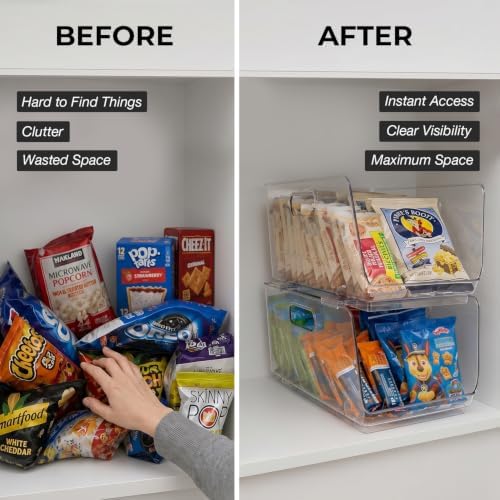 ClearSpace Stackable Storage Bins, Front Pantry Organizer, Medium, 8 Pack - Image 5