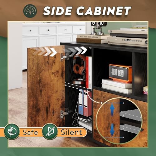 DEVAISE Printer Stand with Storage, Mobile Wood File Cabinet, Rustic Brown - Image 5