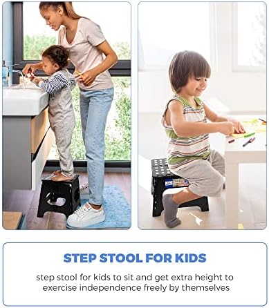 ACKO 11" Folding Step Stool for Kids, Holds 300 lb Foldable Stools, White - Image 2