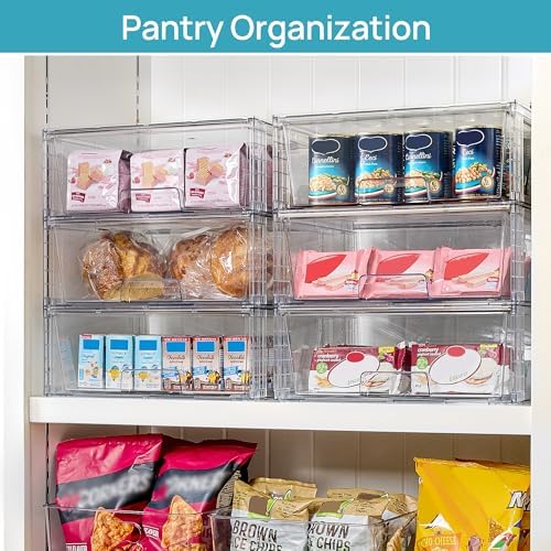 Vtopmart 3 Pack Large Clear Stackable Storage Drawers for Closet, Pantry - Image 5