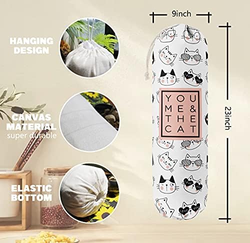Funny You Me & The Cat, Grocery Bags Holder Organizer For Shopping Bags, Wall Mount Plastic Bags Storage Container Dispensers, Gift For The Preferred Family And Friends - Image 2