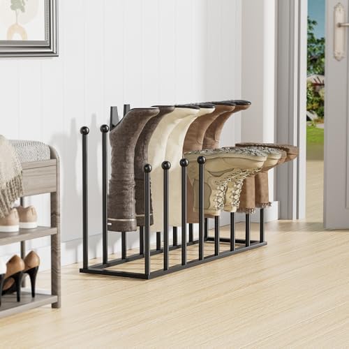 Freestanding Boot Rack, Shoe Storage Organizer Fit for 8 Pairs, Black - Image 7