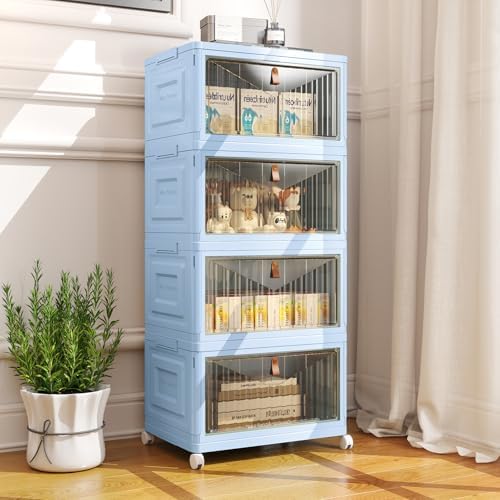 Wise Oannes Closet Organizers and storage with Wheels, 23QT Blue - Image 6