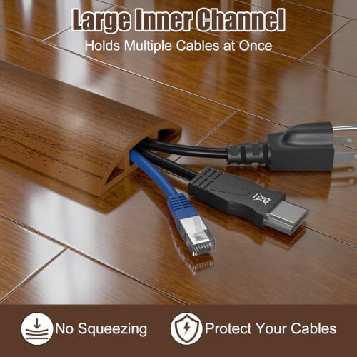 Eapele Floor Cord Cover 10ft (2 Pack) Cord Covers for Wires on Floor, Heavy Duty Extension Cord Cover, Rubber Floor Cable Cover, Prevent Trip Hazard for Sidewalk Home Office Outdoor or Indoor Settings - Image 5