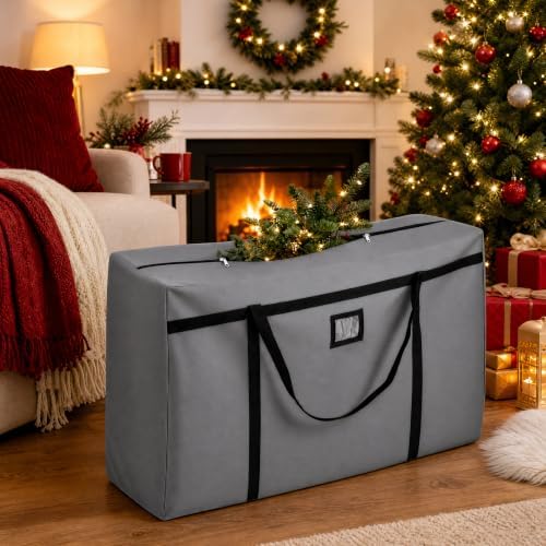 Christmas Tree Storage Bag, Fits 4/5 Ft Artificial Trees, Grey - Image 4