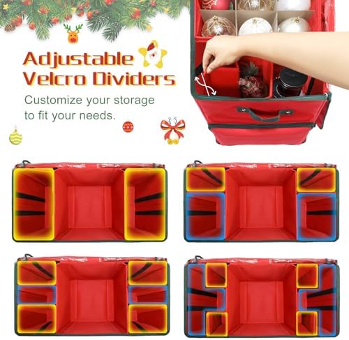 2-in-1 Christmas Ornament Storage Box Keeps 64-3"/36-4" Holiday Ornaments - Image 6