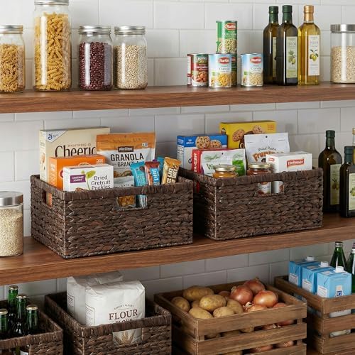 StorageWorks Large Wicker Baskets, Water Hyacinth Woven Baskets, 1-Pack - Image 4