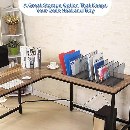 TOPCJ 5 Sections Desk File Holder/Rack/Sorter,Mesh File Organizer,File Folder Organizer,Metal Upright Desktop Organization for Documents,Magazine,Kitchenware,Antiskid,Antirust,Sturdy,2 Packs - Image 6