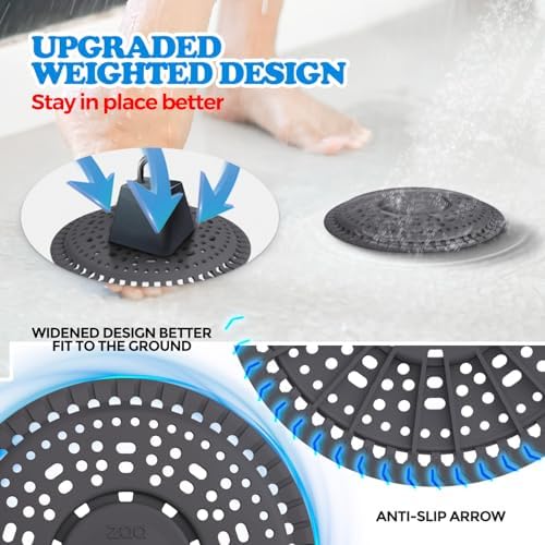 Zaa Shower Drain Hair Catcher Silicone Flat Floor Strainer Protector - Image 3