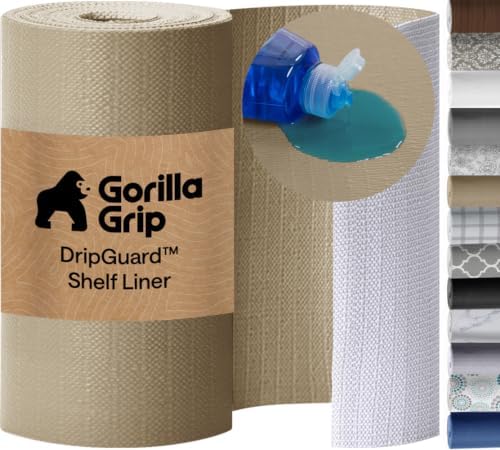 GORILLA GRIP Shelf Liner, Kitchen Drawer Protector, 12x240 Beige by GorillaGrip