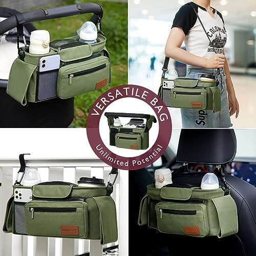 Momcozy Universal Stroller Organizer with Insulated Cup Holder - Image 4