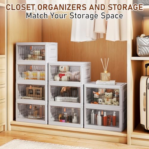 Wise Oannes Closet Organizers and storage with Wheels, 23QT Grey - Image 4