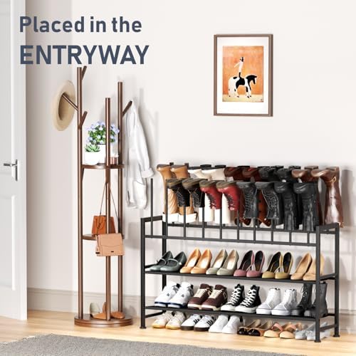 DIMJ Boot Rack 4-Tier - Black Metal Boot Storage Rack for Tall Boots Organizer, Multiuse Shoe Rack for Boots, Sneakers, High-Heel, Entryway, Fits 10 Pairs - Image 6