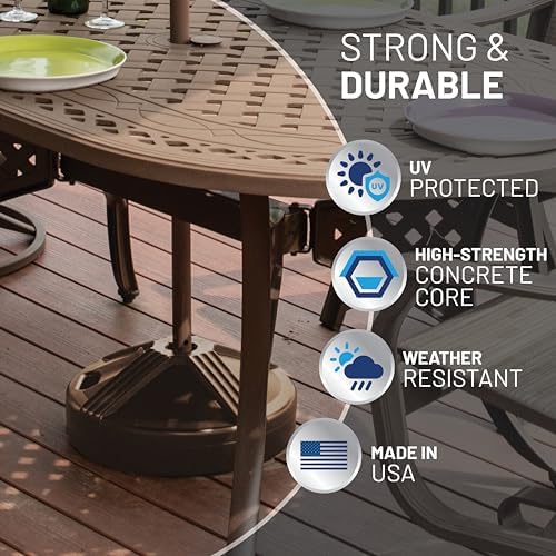 US Weight Durable 50 Pound Fillable Umbrella Base Designed to be Used with a Patio Table - Image 6