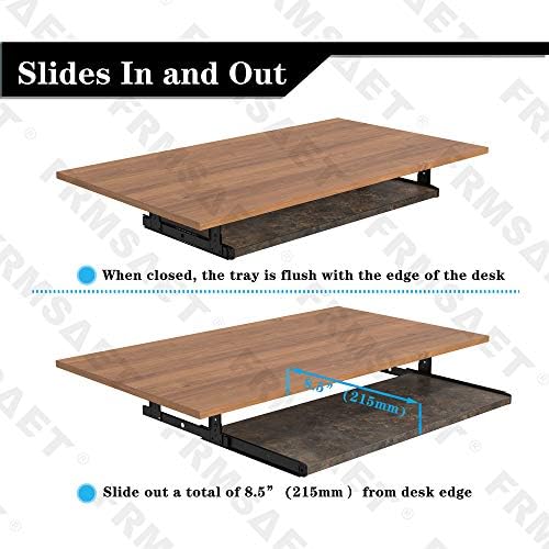 FRMSAET Office Product 20/24/30 inch Keyboard Drawer Tray(30 inch, Rusty) - Image 3