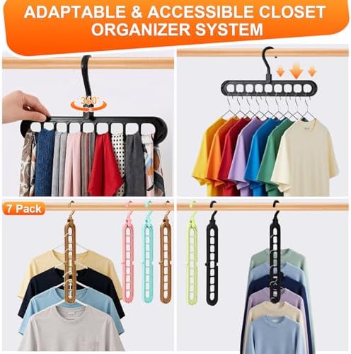 Magic Space Saving Hangers,7 Pack Multi-Functional Closet Organizers - Image 3