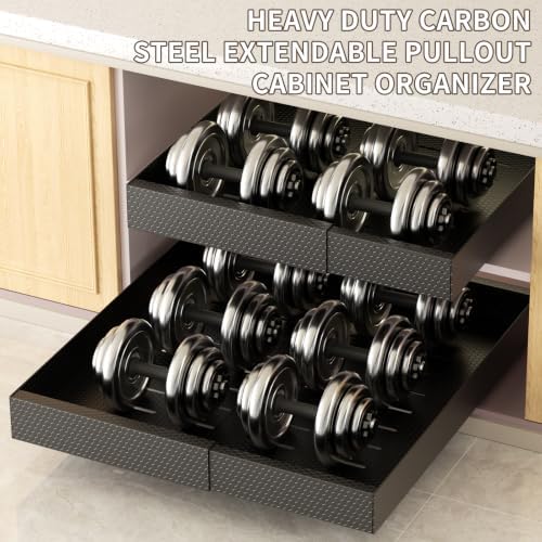 2Pack Pull Out Cabinet Organizer, Expandable 12.6“-20.47”, Black - Image 4