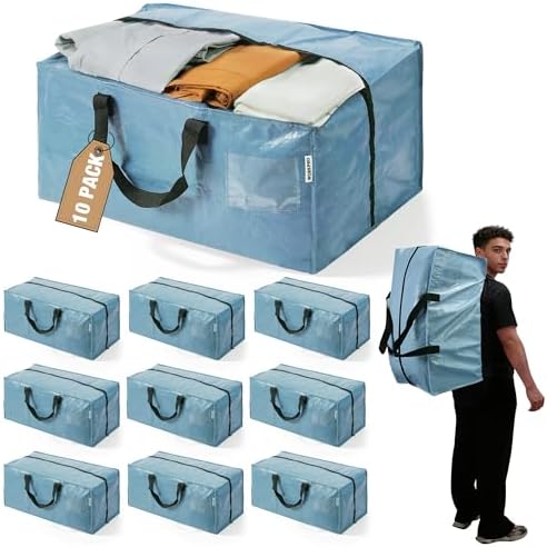 WORKPRO 10 Pack Extra Large Moving Bags with Backpack Straps & Handles by WORKPRO