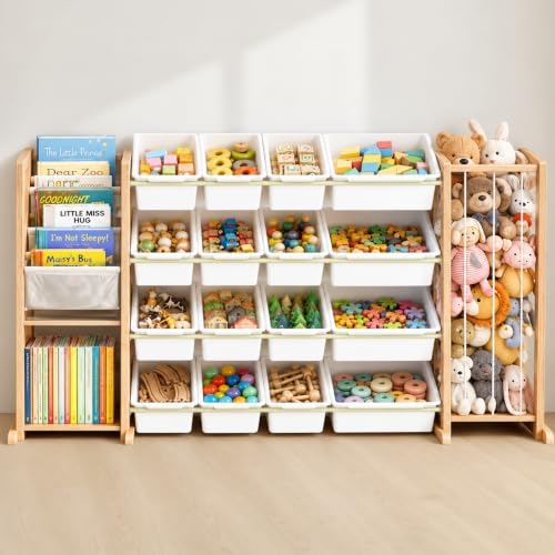 【 In 】 Stuffed Animal Storage kid toy Organizer Bins for Boys Kids Room by KidsToyStorageOrganizer