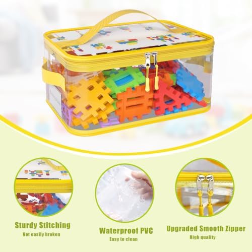 8 Packs Clear Toy Storage Bags with Double Zipper & Handles, L, Christmas - Image 7