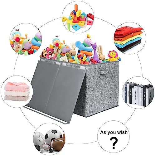 122L Large Toy Box Chest Storage with Lid, Collapsible Kid Toy Storage - Image 3