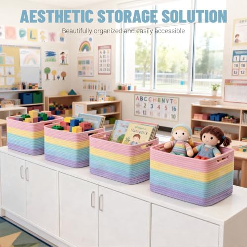 5 Pack Woven Storage Baskets, Decorative Storage Bins for Organizing - Image 5