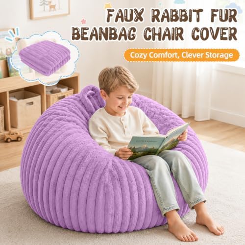 Bean Bag Cover No Filler Stuffed Animal Storage Bean Bag Chair Cover - Image 3