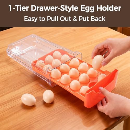 Egg-Holder for Fridge, Fits Small to Large Eggs, Orange - Image 5