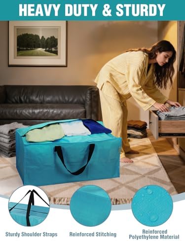 WORKPRO 10 Pack Extra Large Moving Bags with Backpack Straps & Handles - Image 2