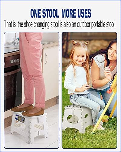 ACKO 11" Folding Step Stool for Kids, Holds 300 lb Foldable Stools, White - Image 3