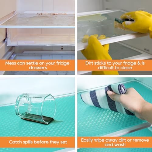 Refrigerator Liner Non Adhensive Shelf Mats, Blue 17.5"× 236.2" - Image 5