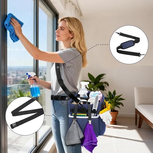 Ytonet Extra Large Cleaning Caddy Bag with Dividers, Foldable Cleaning Tote - Image 3