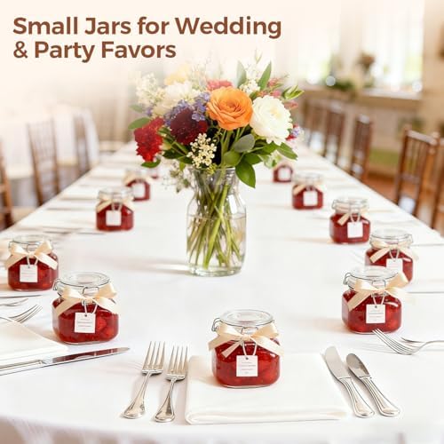 ComSaf Square Small 17 oz Glass Jars with Airtight Lids 6 Pack Wide Mouth - Image 6