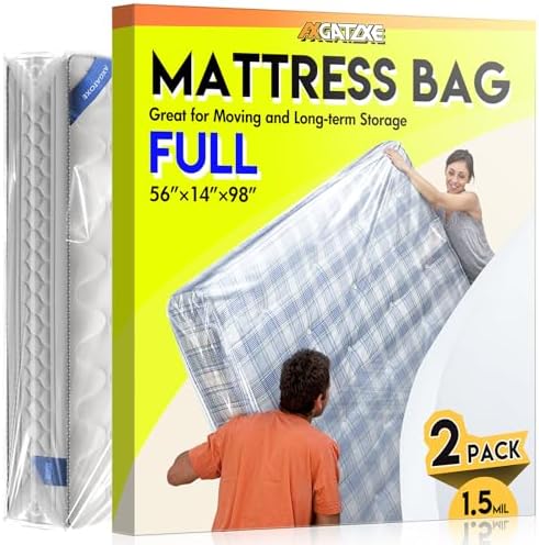 Axgatoxe 2PCS Plastic Mattress Bag for Moving Storage, Full Size (1.5MIL) by AXgatoxe