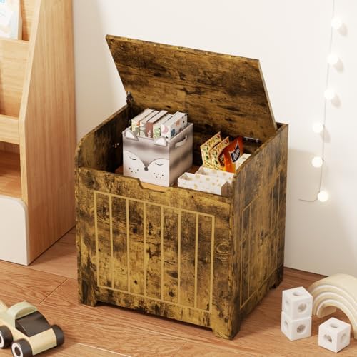 Aenuert Storage Chests, Small Cube Organizer Box,Wooden Entryway Storage (Brown, Without Handles) by Aenuert