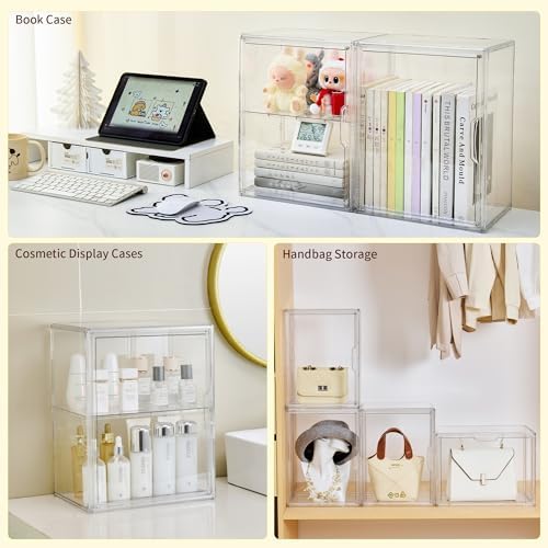LXLXXL 2 Tiers Clear Acrylic Display Case with Removable Shelf for Figures - Image 5