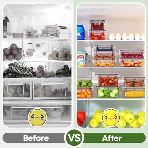 KEMETHY 44-Piece Food Storage Containers with Lids(22 Containers & 22 Lids), Plastic Food Containers for Pantry & Kitchen Storage and Organization, BPA-Free, Leak Proof, Reusable with Labels & Pen - Image 6