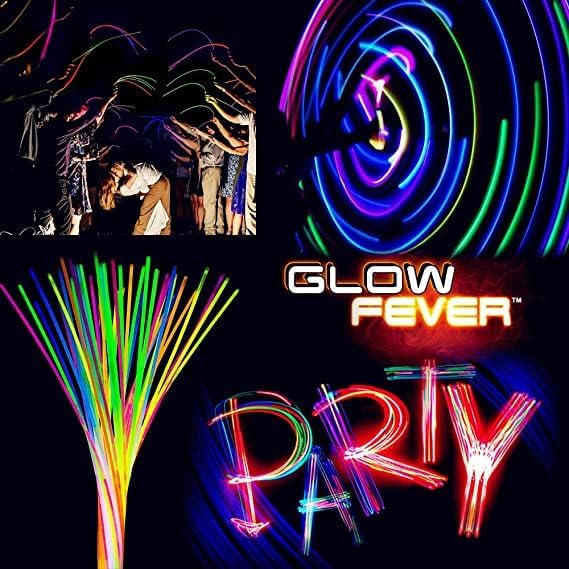 Glow Fever Glow Sticks Bulk 100ct 22'' Glow Necklaces with Connectors, Neon Light Sticks for Party Festivals Raves Concert Birthday Wedding, Green