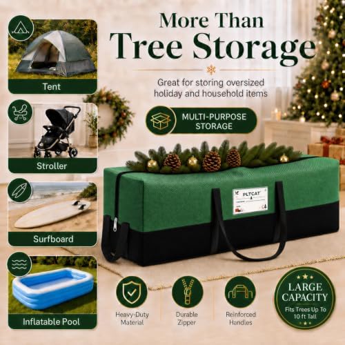 Christmas Tree Storage Bag, Fits 10-12 Ft Artificial Trees, Green - Image 5
