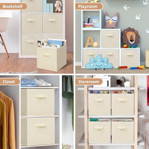STORAGE MANIAC Storage Cubes, 11 Inch 4 Pack Collapsible Fabric Shelf Bins - Image 7