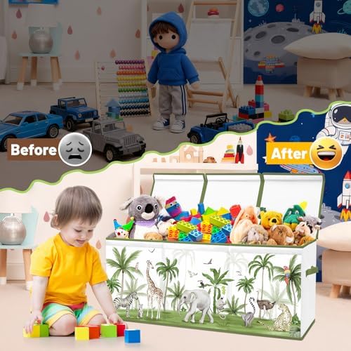 Toy Storage Box with Lids Extra Large Collapsible Toy Box Chest for Kids - Image 4