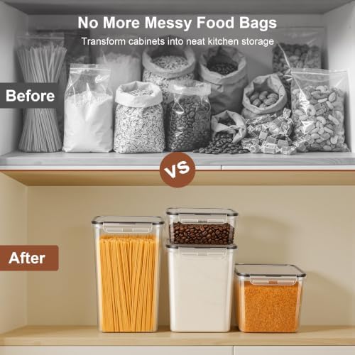 Airtight Flour Sugar Containers with Lids: 4 Pack for Pantry Food Storage - Image 3
